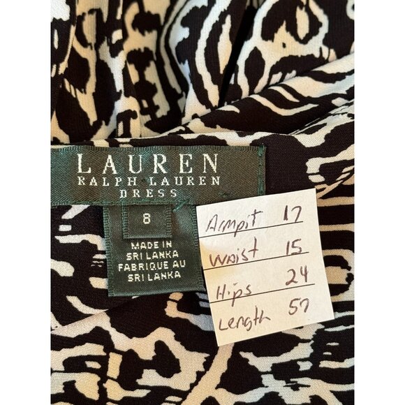 Lauren Ralph Lauren Women’s 8 Paisley Twist Front Maxi Dress Black Vacation - Picture 2 of 10